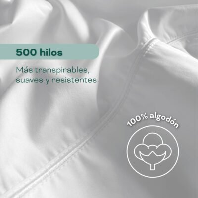 Set Fundas X2 100% Algodón 500 Hilos - Imagen 4