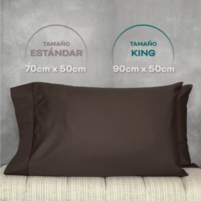 Set Fundas X 2 100% Algodón 300 Hilos Chocolate - Imagen 3