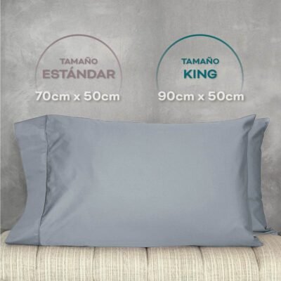 Set Fundas X 2 100% Algodón 300 Hilos Gris Plomo - Imagen 3
