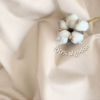 Sabana Ajustable 300 Hilos 100% Algodón Beige - Imagen 3