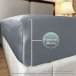 Sábana Ajustable 300 Hilos 100% Algodón Gris Plomo