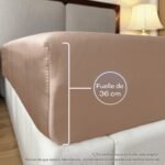 Sábana Ajustable 300 Hilos 100% Algodón Perla