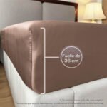 Sábana Ajustable 300 Hilos 100% Algodón Tabaco