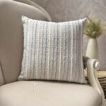 COJÍN COMPOSTELA RAYA GRIS/AZUL 48X48