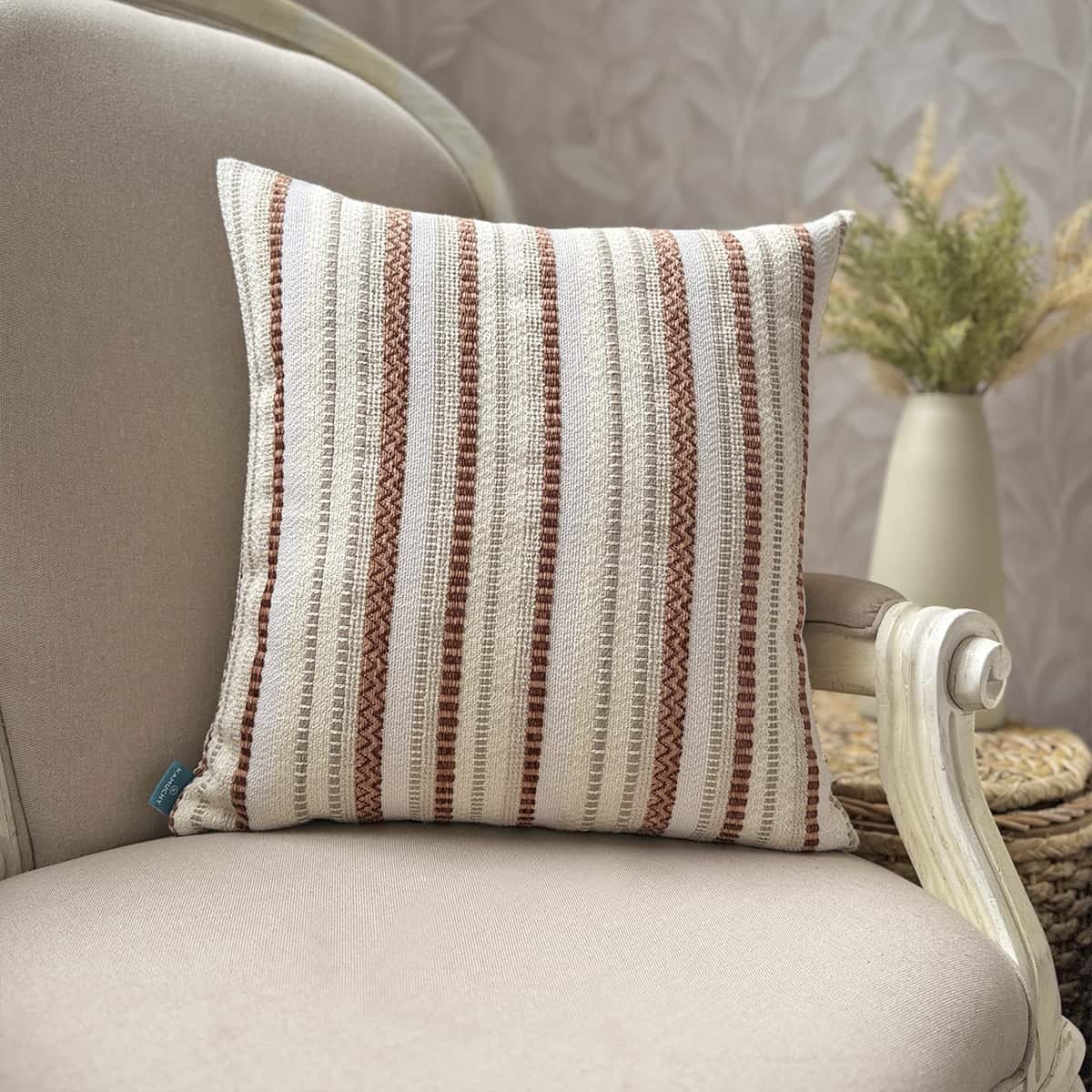 Cojin_Compostela Zig zag_Terracota_1 COJÍN COMPOSTELA ZIGZAG TERRACOTA 48X48 - Imagen 1